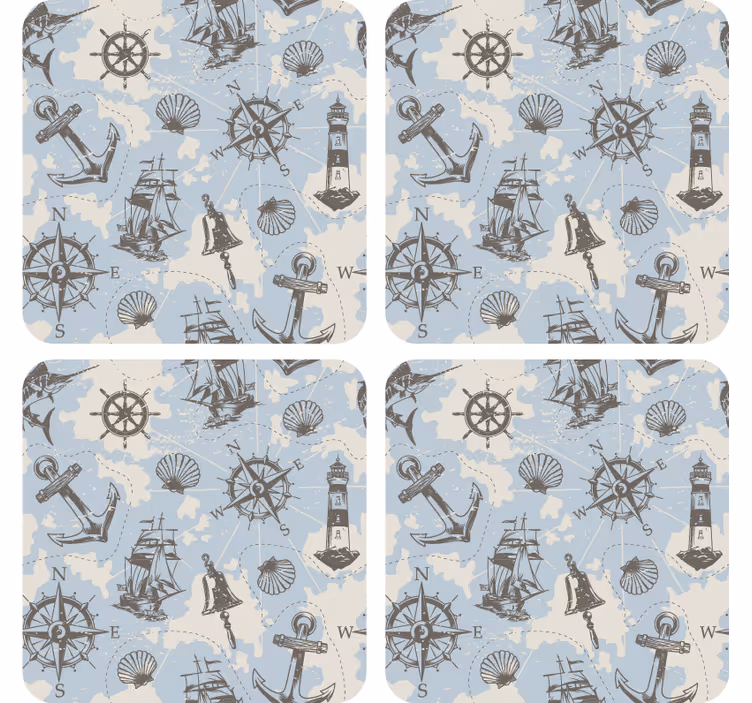 Vintage merihenkinen kuvio vintage lasinalunen - Tenstickers