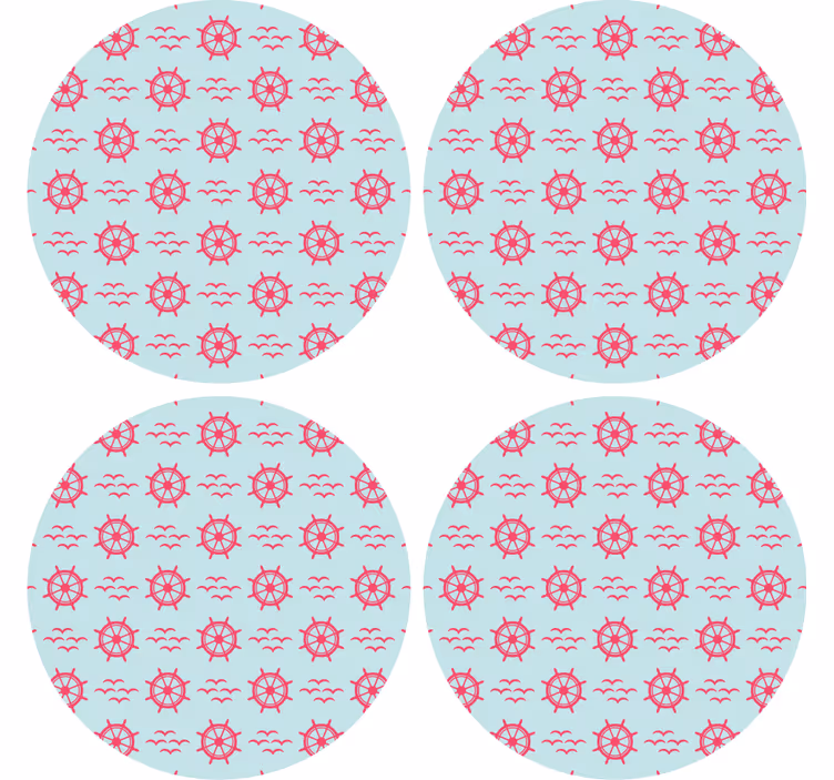 Kummajainen lasinalunen merellinen pyöräkuvio - Tenstickers