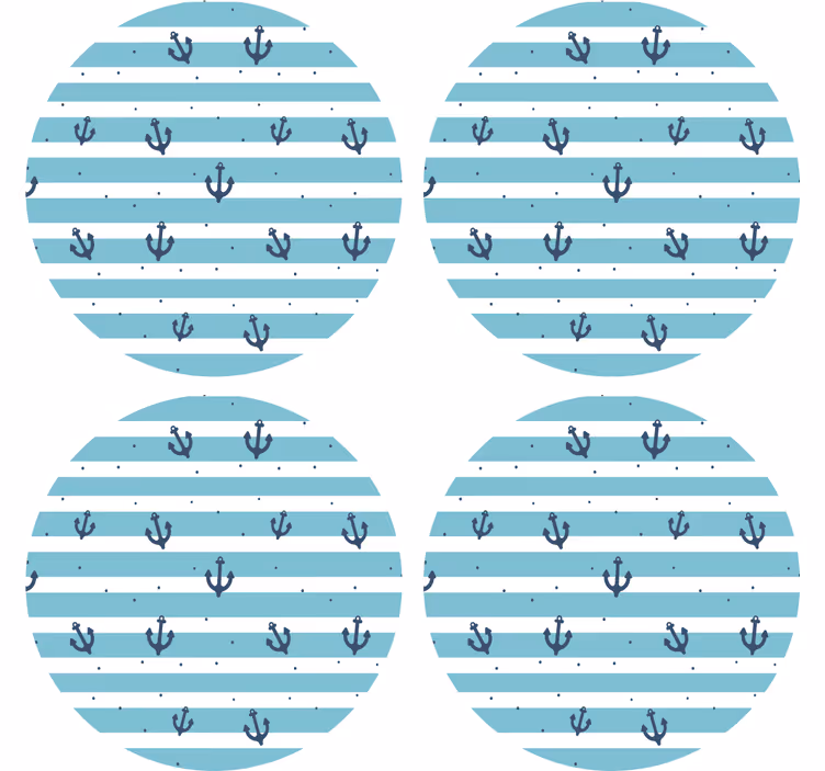 Merihenkinen raidallinen ankkuri lasinalunen - Tenstickers