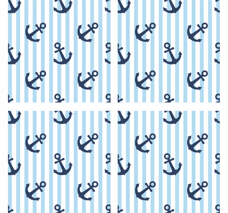 Kummajainen ankkurikuviolla lasinalunen - Tenstickers