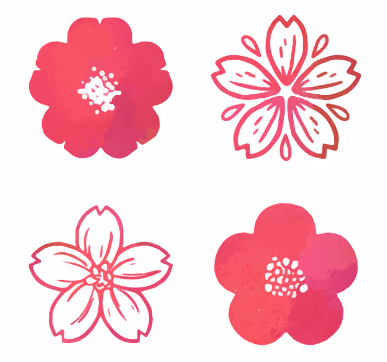 Moderni lasinalunen pinkeillä kukkakuviolla - Tenstickers