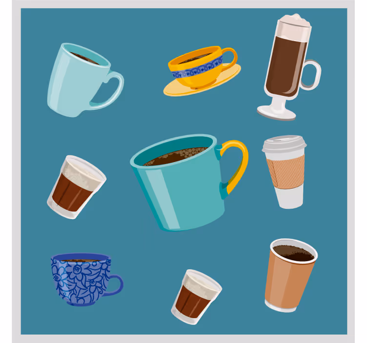 Monipuoliset kahvimukit moderni lasinalunen - Tenstickers