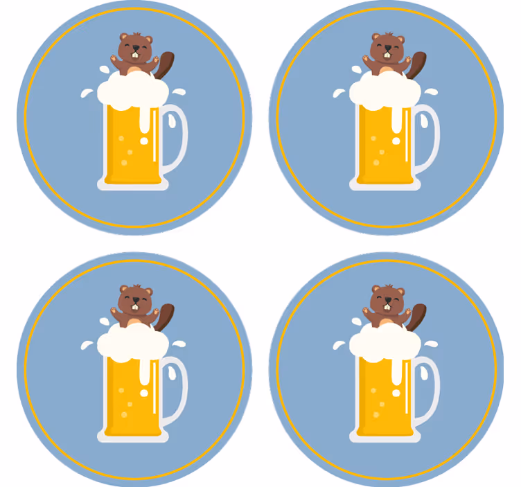 Sarjakuva majava Olut lasinalunen - Tenstickers