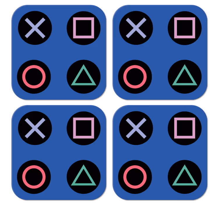 Hauska värikäs playstation -kuvio Kummajainen lasinalunen - Tenstickers