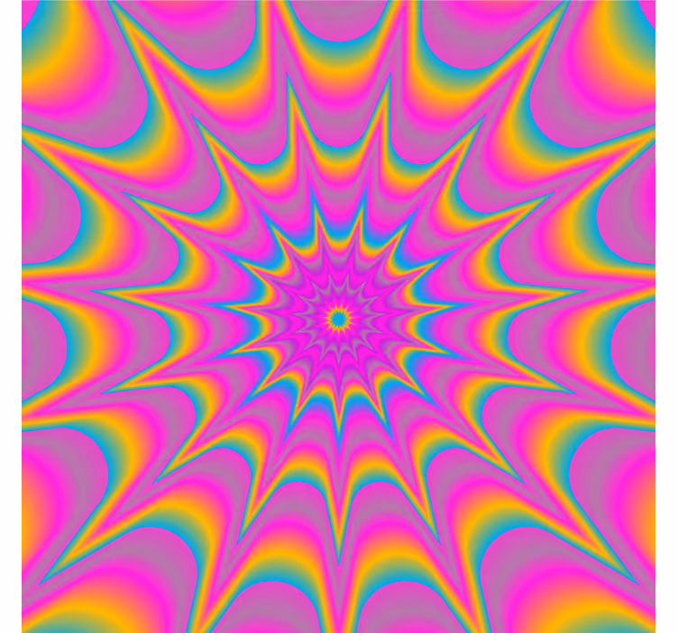 Psykedeelinen optinen retro -tähti vintage lasinalunen - Tenstickers