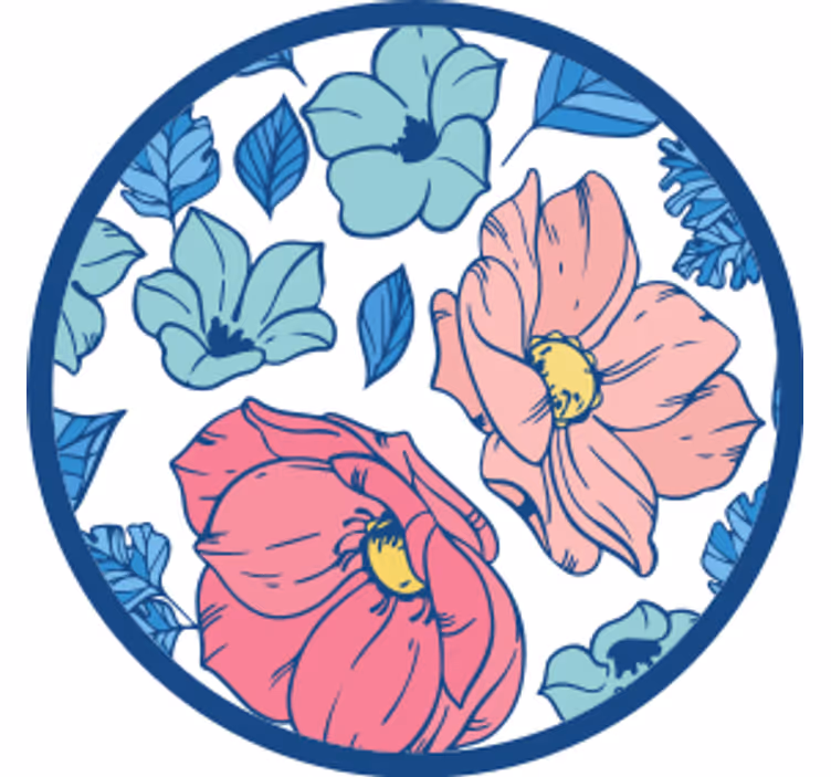 Moderni lasinalunen kukkakuviolta - Tenstickers
