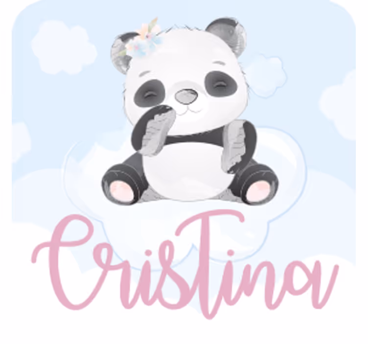 Omanlainen lasinalunen hassu pandahahmo - Tenstickers
