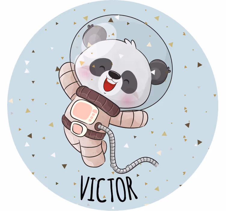 Söpö panda nimeltä pojalle muokattavat lasinaluset - Tenstickers