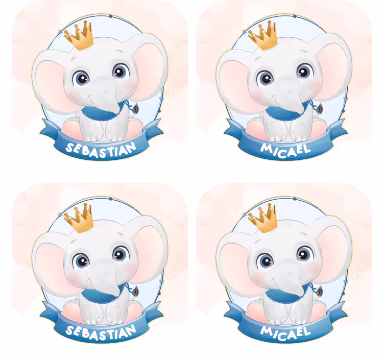 Omanlainen lasinalunen elefanttihahmoista - Tenstickers