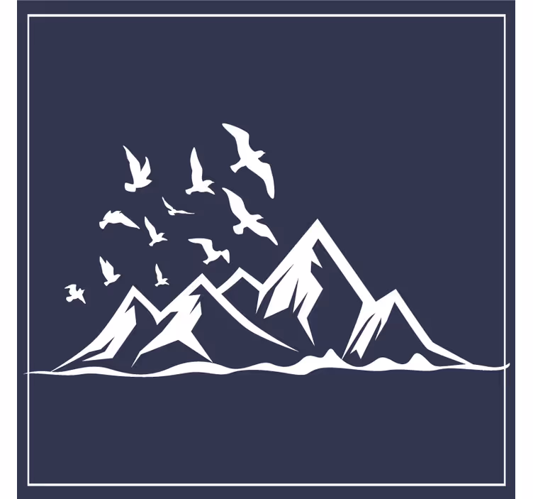 Vuoristomaiseman siluetti lasinalunen - Tenstickers
