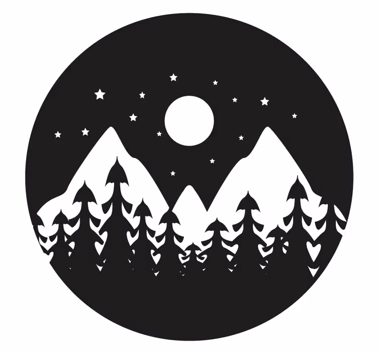 Siluetti metsä modernit lasinaluset - Tenstickers