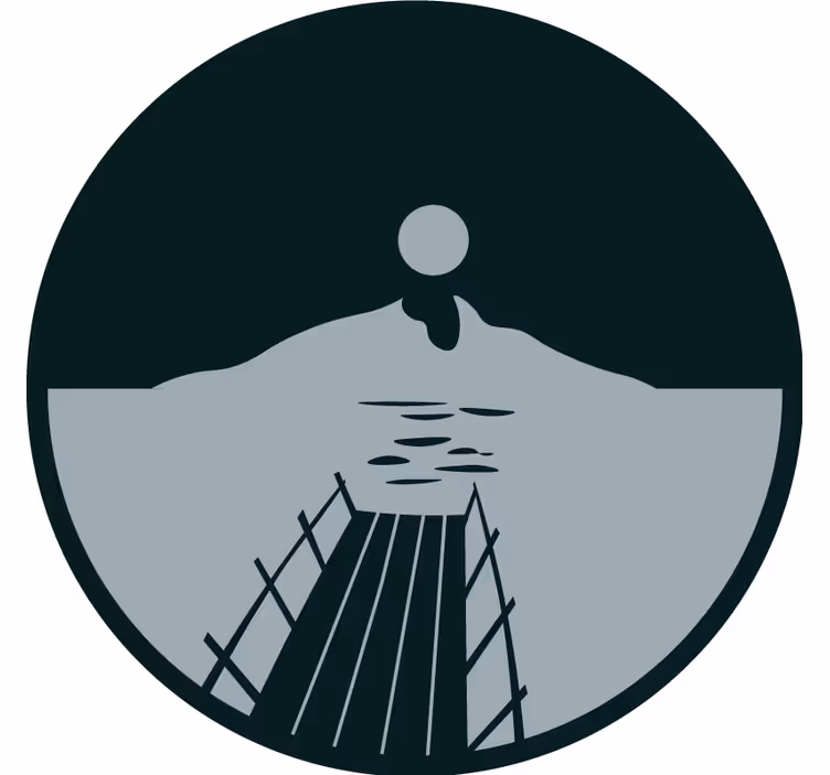 Auringonlasku veden yllä olut lasinalunen - Tenstickers