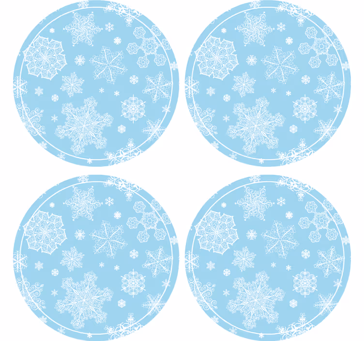 Lumihiutaleaiheinen ympyräjouluinen lasinalunen - Tenstickers