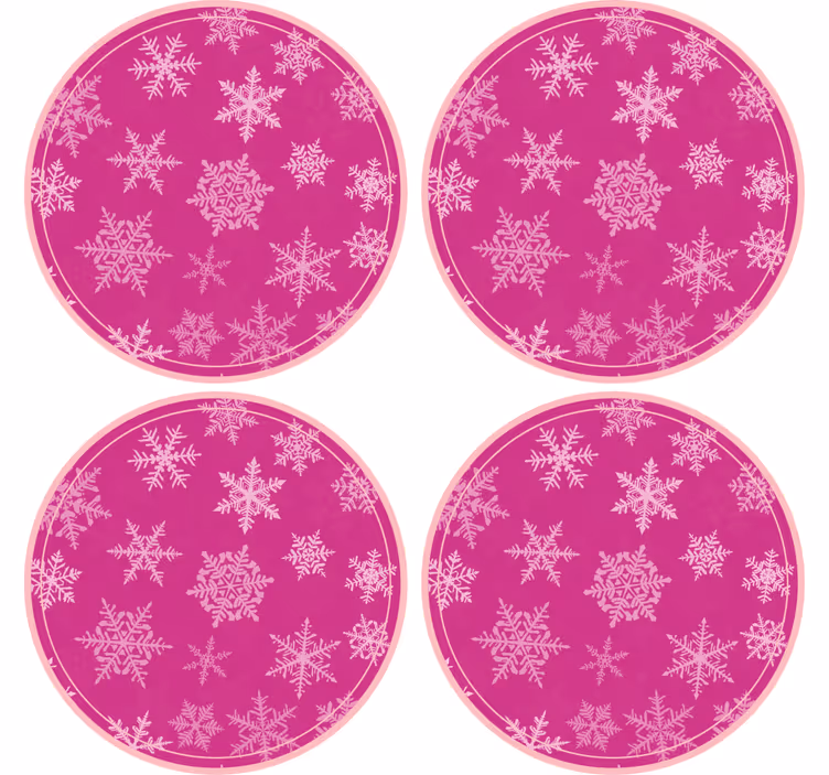 Jouluinen lumihiutalekuviollinen pyöreä tarjotin - Tenstickers