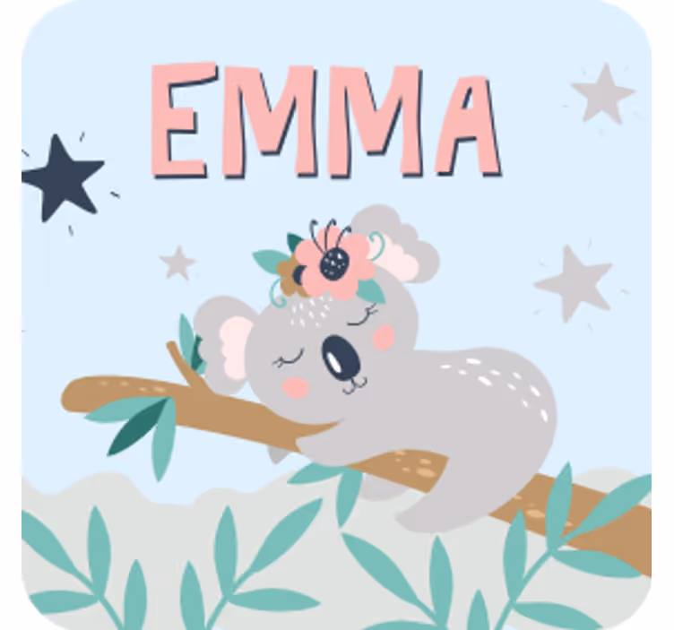 Omanlainen lasinalunen söpö koala-kuvalla - Tenstickers