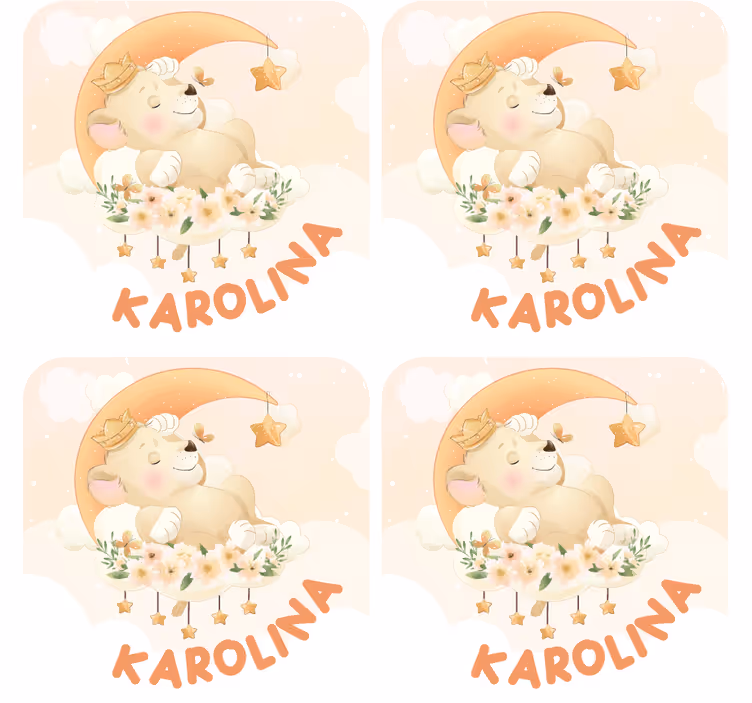 Omanlainen lasinalunen tähdillä varustettu karhu - Tenstickers