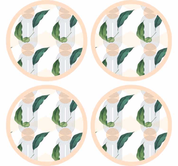Moderni lasinalunen lehtikuvioisella geometralle - Tenstickers