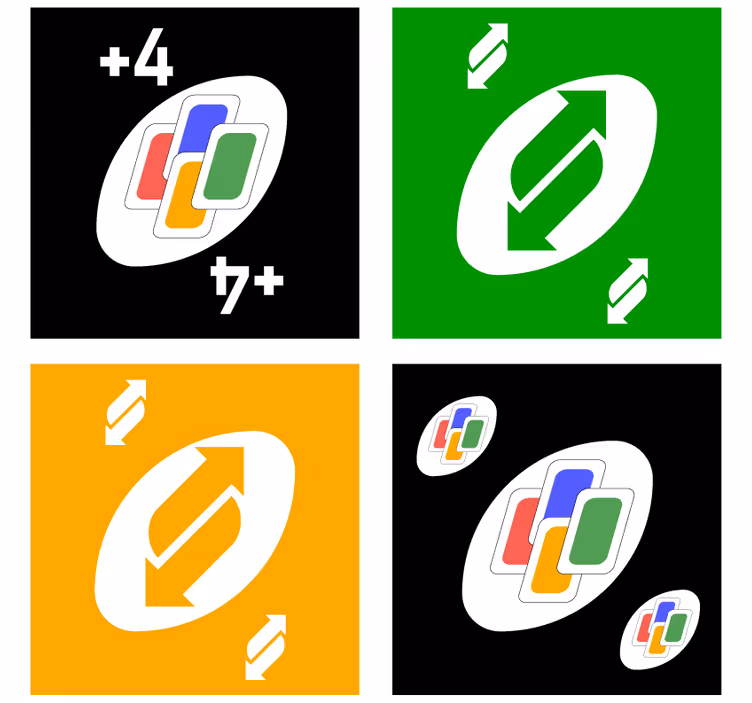Kummajainen lasinalunen värikkäillä korttikuoseilla - Tenstickers