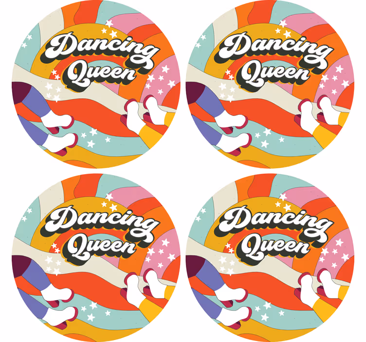 Omanlainen lasinalunen värikkäällä tanssijajalkakuviolla - Tenstickers