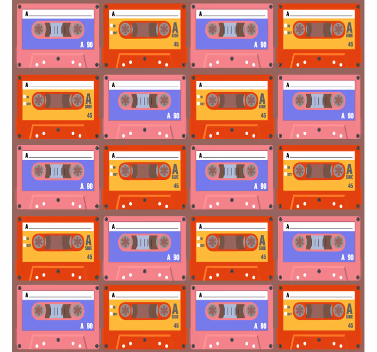 Vintage lasinalunen retro kasettinauhalla - Tenstickers