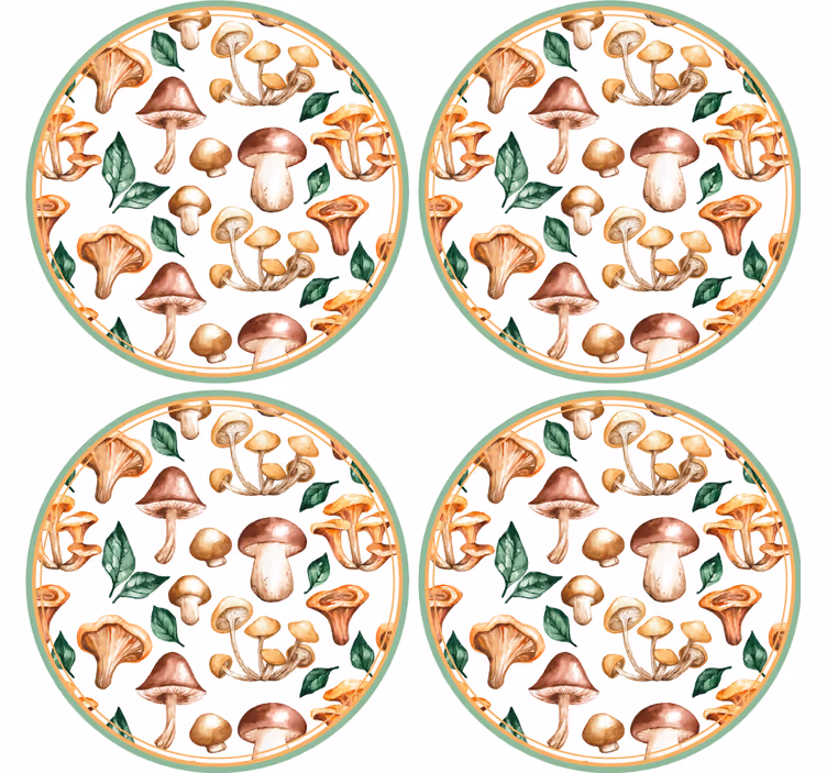 Kummajainen lasinalunen sienikuvioelementit - Tenstickers