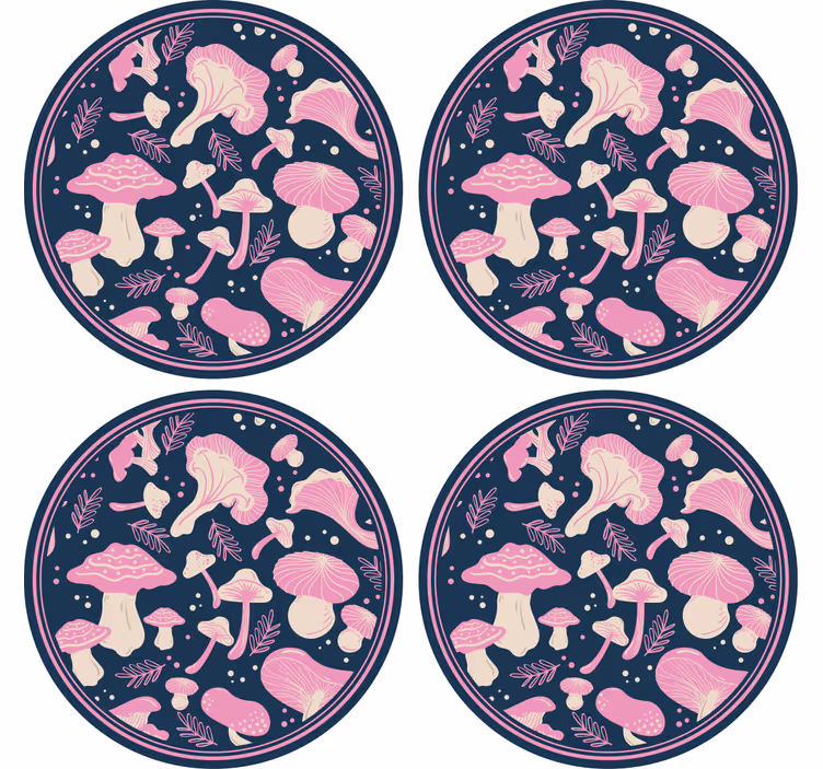 Kummajainen sienikuvio lasinalunen - Tenstickers