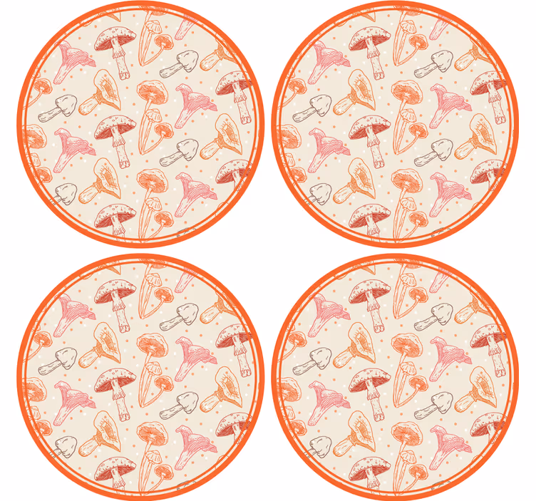 Kummajainen sieniillustratio lasinalunen - Tenstickers