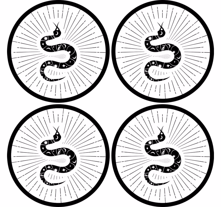 Kummajainen lasinalunen abstrakti käärmeaihe - Tenstickers