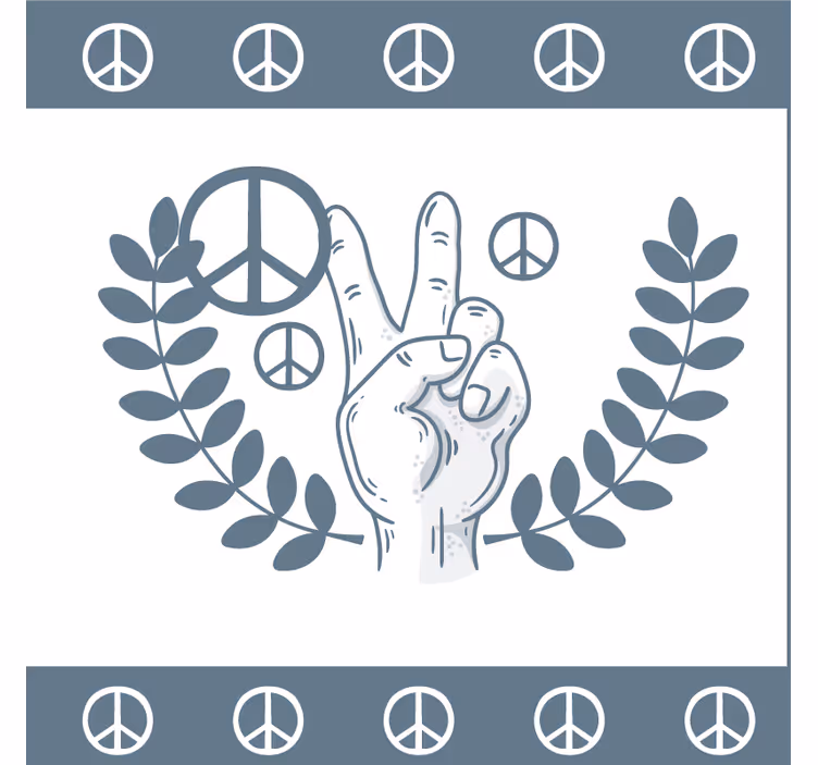 Lasinalunen rauhan käden voitto-symbolilla - Tenstickers