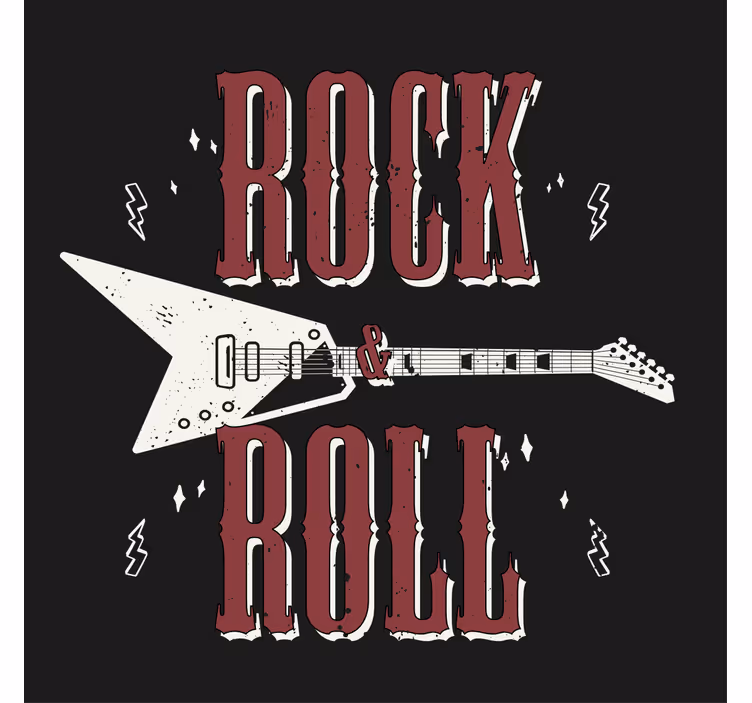 Rock n 'roll kitarasuunnittelulla vintage lasinalunen - Tenstickers