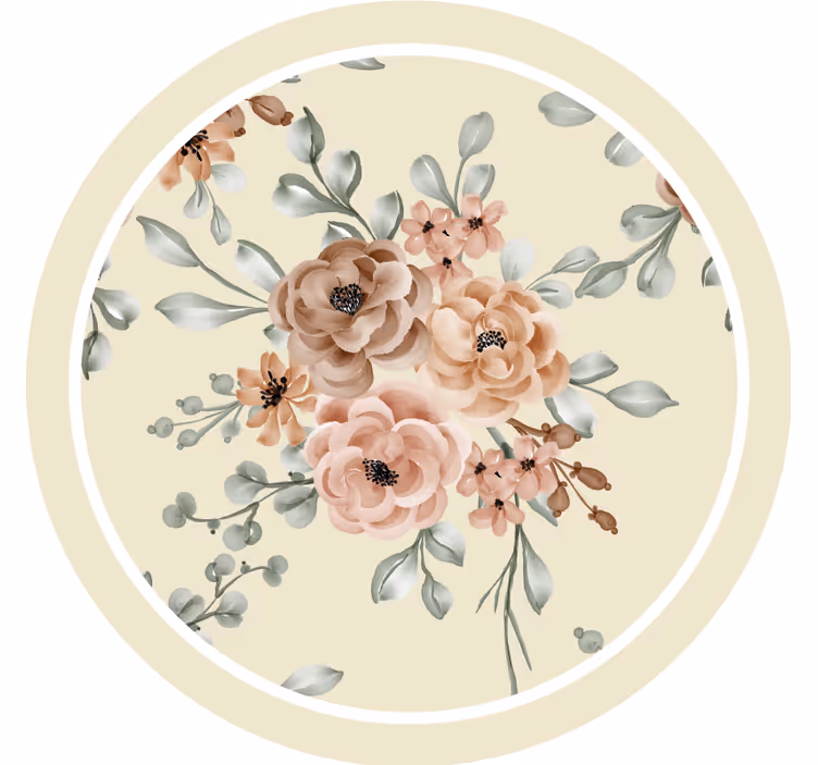 Kukkainen eleganssi kuvio vintage lasinalunen - Tenstickers
