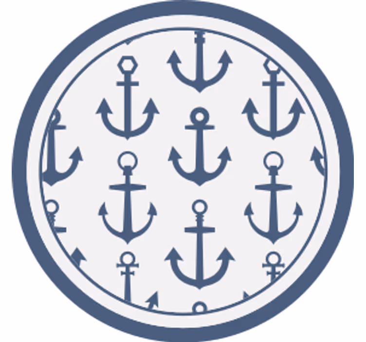 Merihenkinen ankkurikuosi lasinalunen - Tenstickers