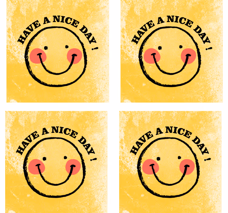 Iloinen hymy sanoin varustettu lasinalunen - Tenstickers