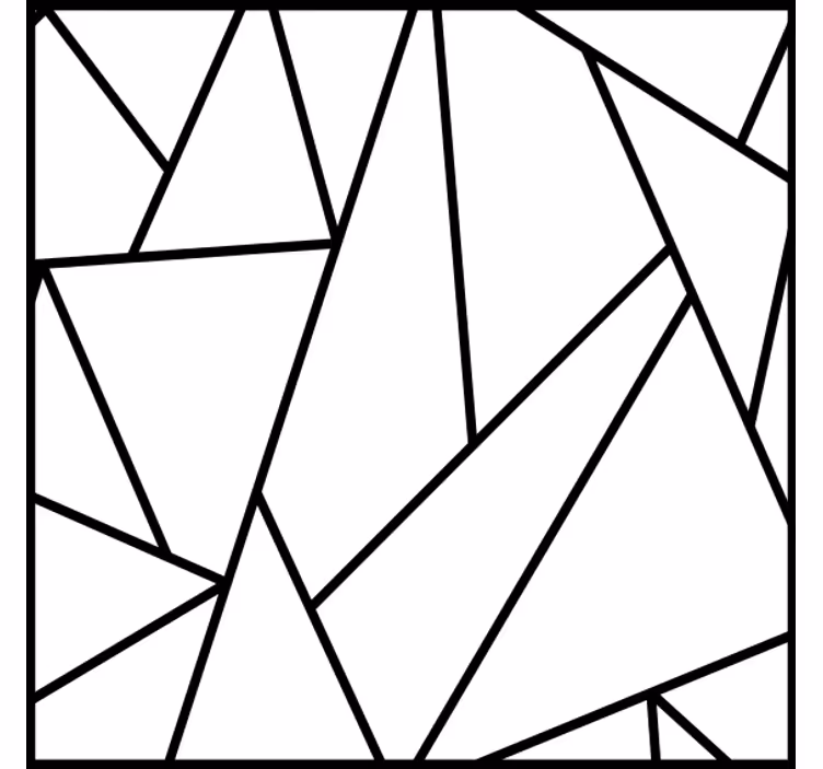 Geometriset mustat viivat lasinalunen - Tenstickers