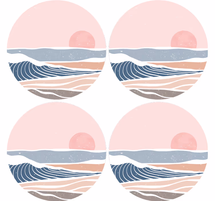 Lempeät aallot ja auringonnousu lasinalunen - Tenstickers