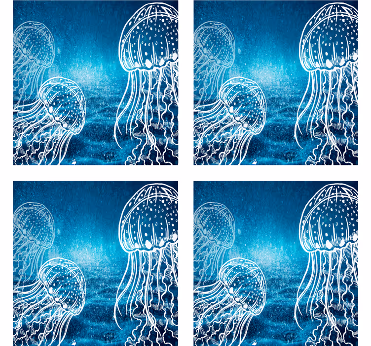 Elegantit meduusakuviot lasinalunen - Tenstickers