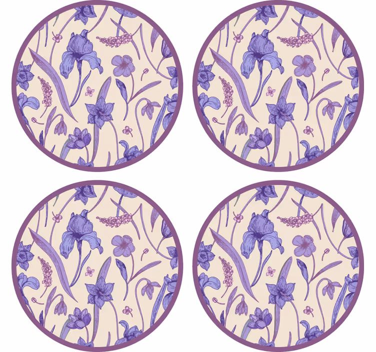 Kukallinen purppurakuosi lasinalunen - Tenstickers