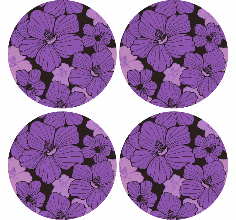 Värikäs violetti kukkakuosi lasinalunen - Tenstickers