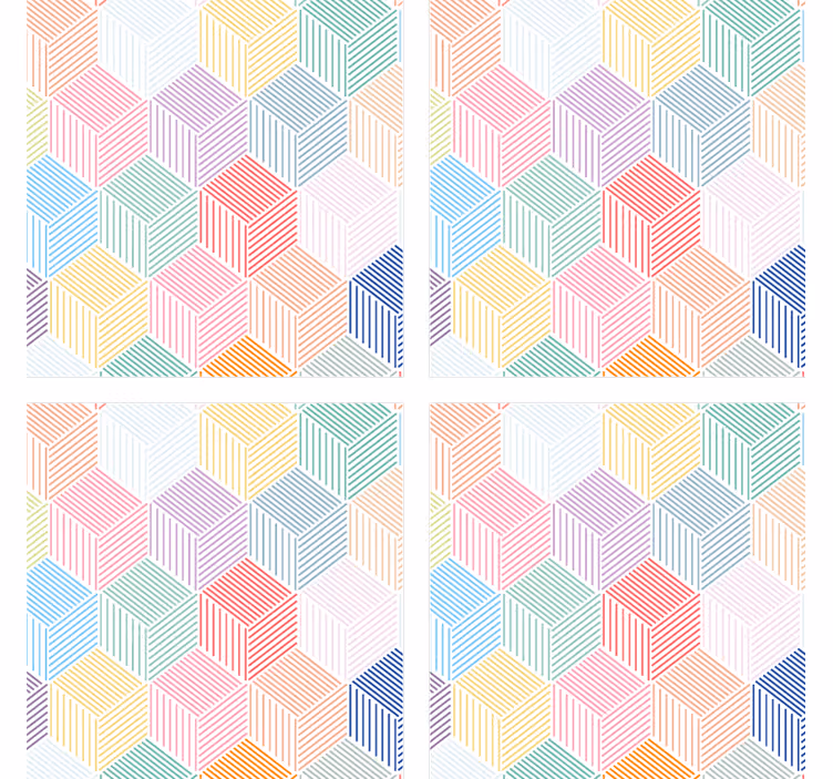 Geometrinen kuusikulmainen lasinalunen - Tenstickers