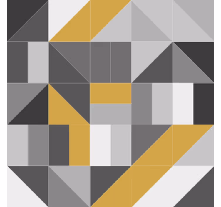Geometriset lohkot keltaisella lasinalusella - Tenstickers