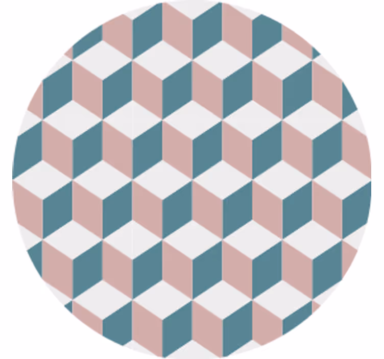 Geometrinen kuutio-kuvio lasinalunen - Tenstickers