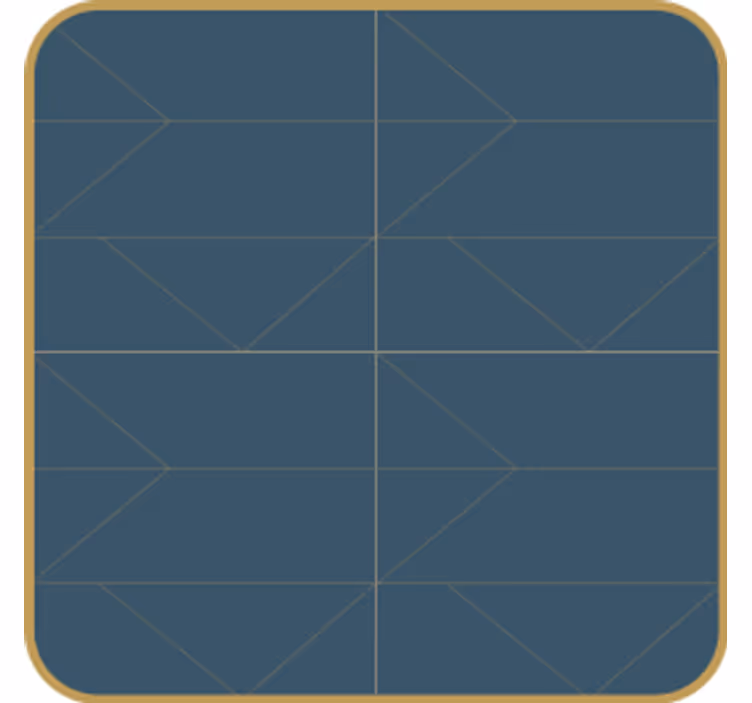 Geometrinen kuviot kultareunuksella lasinalunen - Tenstickers