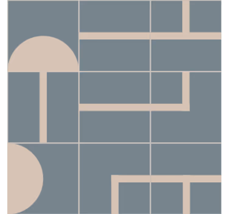 Moderni lasinalunen kaarevalla geometrisella kuviolla - Tenstickers