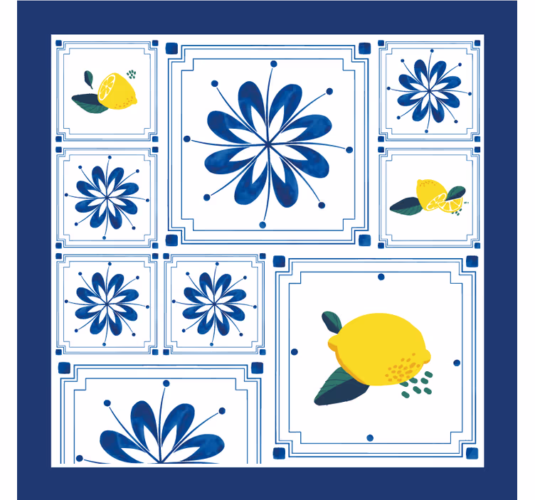 Sitruunakukkakuvio laatta lasinalunen - Tenstickers