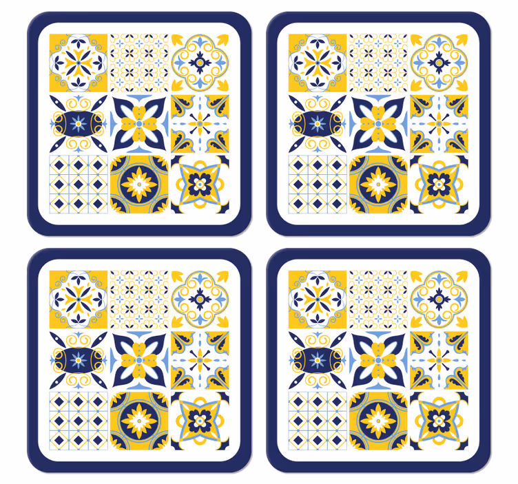 Sininen portugalilainen tyyli laatta lasinalunen - Tenstickers
