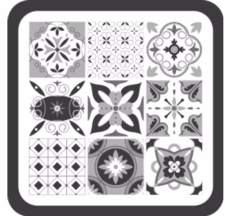 Geometriset kukkakuviot lasinalunen - Tenstickers