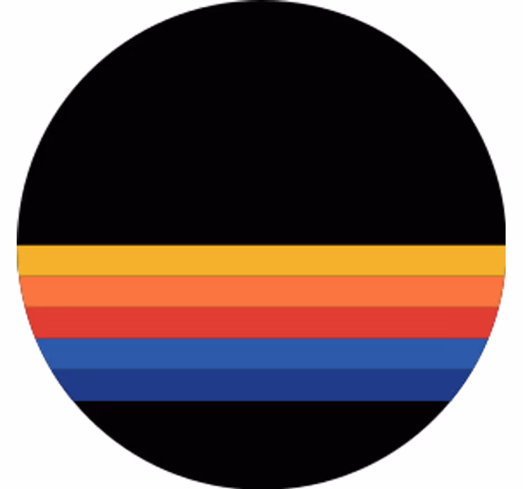 Värikäs raidallinen pyöreä lasinalunen - Tenstickers