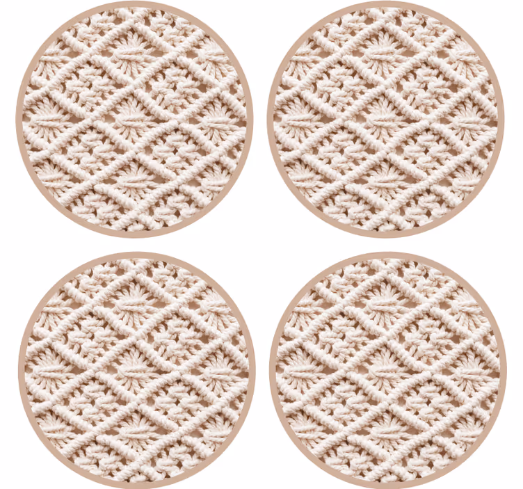 Pyöreä "boho" koriste tekstuuri lasinalunen - Tenstickers