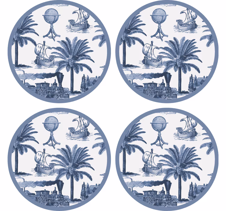 Vintage lasinalunen matkaseikkailuteemalla - Tenstickers