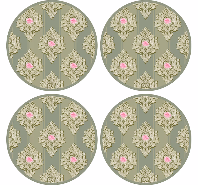 Vintage lasinalunen monimutkaisella kasvi-aiheella - Tenstickers